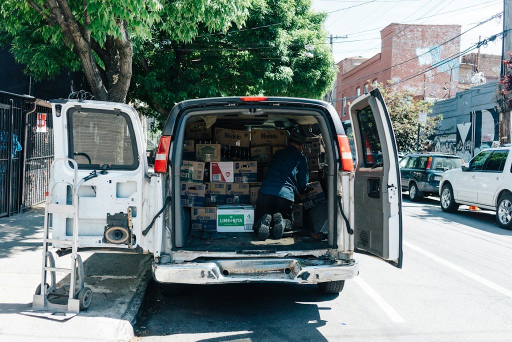 White van with its doors open